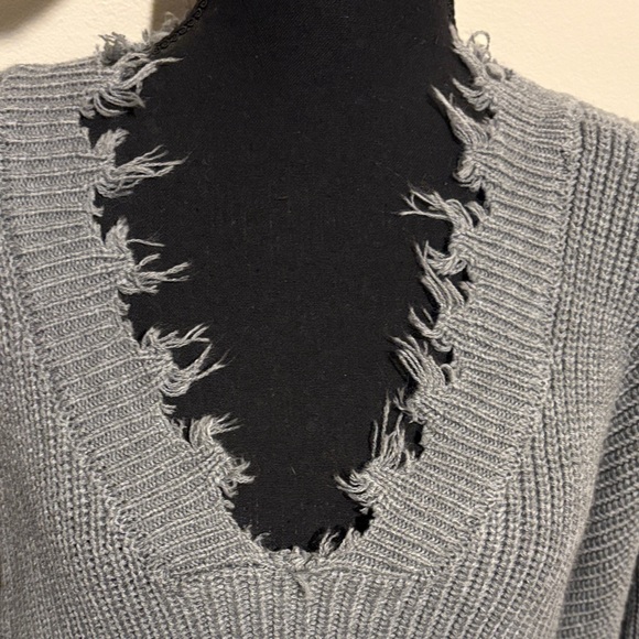 Zenana Outfitters Charcoal V-Neck Sweater - Picture 2 of 10